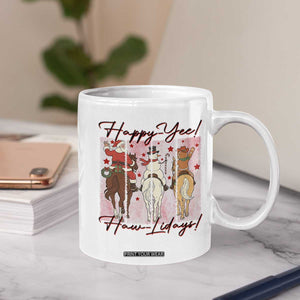 Western Christmas Horse Rider Coffee Mug Happy Yee Haw Lidays TS12 Print Your Wear