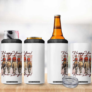 Happy Yee Haw Lidays 4 in 1 Can Cooler Tumbler Western Christmas Horse Rider Cowgirl Gift TS12 Print Your Wear