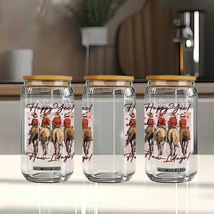Happy Yee Haw Lidays Glass Can Western Christmas Horse Rider Cowgirl Gift TS12 Print Your Wear