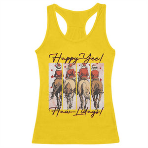Happy Yee Haw Lidays Racerback Tank Top Western Christmas Horse Rider Cowgirl Gift TS12 Daisy Print Your Wear