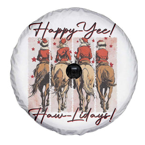 Happy Yee Haw Lidays Spare Tire Cover Western Christmas Horse Rider Cowgirl Gift TS12 Print Your Wear