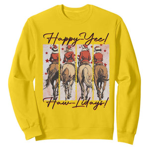 Happy Yee Haw Lidays Sweatshirt Western Christmas Horse Rider Cowgirl Gift TS12 Daisy Print Your Wear