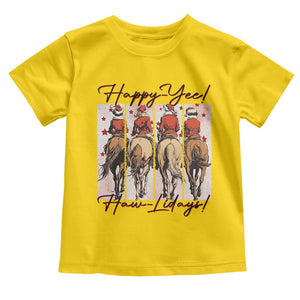 Happy Yee Haw Lidays Toddler T Shirt Western Christmas Horse Rider Cowgirl Gift TS12 Daisy Print Your Wear