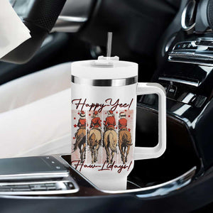 Happy Yee Haw Lidays Tumbler With Handle Western Christmas Horse Rider Cowgirl Gift TS12 Print Your Wear