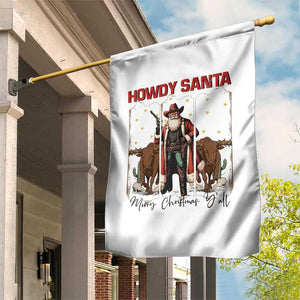 Howdy Santa Merry Christmas Y'all Garden Flag Funny Western Bull Riding TS12 Print Your Wear