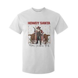 Howdy Santa Merry Christmas Y'all T Shirt For Kid Funny Western Bull Riding TS12 White Print Your Wear