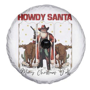 Howdy Santa Merry Christmas Y'all Spare Tire Cover Funny Western Bull Riding TS12 Print Your Wear