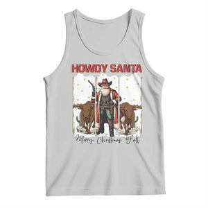 Howdy Santa Merry Christmas Y'all Tank Top Funny Western Bull Riding TS12 Ash Print Your Wear