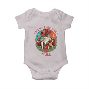 Howdy Santa Merry Christmas Y'all Baby Onesie Funny Western Holiday Gift TS12 Ice Gray Print Your Wear