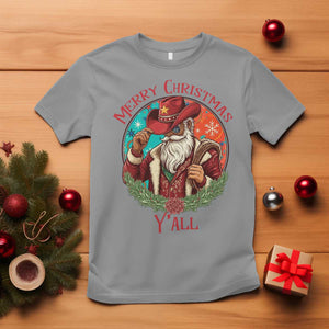 Howdy Santa Merry Christmas Y'all T Shirt Funny Western Holiday Gift TS12 Sport Gray Print Your Wear