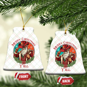 Howdy Santa Merry Christmas Y'all Ceramic Ornament Funny Western Holiday Gift TS12 Print Your Wear