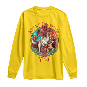 Howdy Santa Merry Christmas Y'all Long Sleeve Shirt Funny Western Holiday Gift TS12 Daisy Print Your Wear