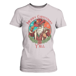 Howdy Santa Merry Christmas Y'all T Shirt For Women Funny Western Holiday Gift TS12 Ice Gray Print Your Wear