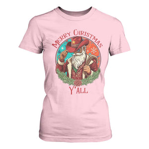 Howdy Santa Merry Christmas Y'all T Shirt For Women Funny Western Holiday Gift TS12 Light Pink Print Your Wear