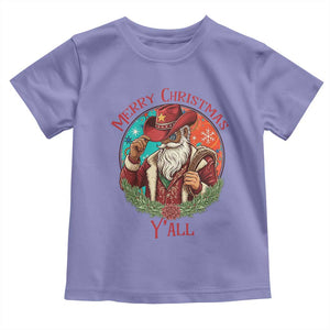 Howdy Santa Merry Christmas Y'all Toddler T Shirt Funny Western Holiday Gift TS12 Violet Print Your Wear