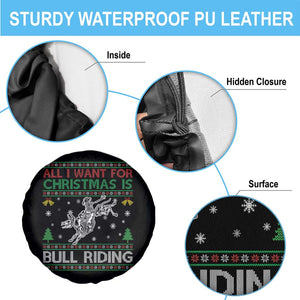 All I Want For Christmas Is Bull Riding Spare Tire Cover Skeleton Cowboy Ugly Sweater Gift TS12 Print Your Wear
