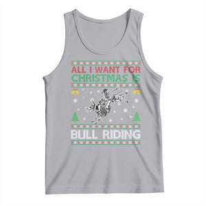 All I Want For Christmas Is Bull Riding Tank Top Skeleton Cowboy Ugly Sweater Gift TS12 Athletic Heather Print Your Wear