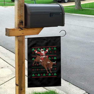 Funny Black Santa Riding Bull Garden Flag Ugly Christmas Sweater Gift TS12 Print Your Wear