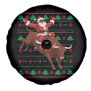 Funny Black Santa Riding Bull Spare Tire Cover Ugly Christmas Sweater Gift TS12 Print Your Wear