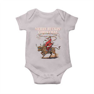 Merry Buckin Christmas Baby Onesie Black Santa Western Rodeo Gift TS12 Ice Gray Print Your Wear
