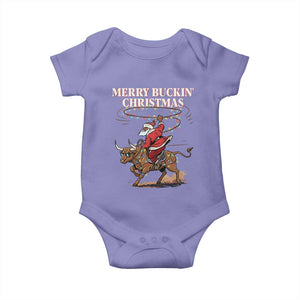 Merry Buckin Christmas Baby Onesie Black Santa Western Rodeo Gift TS12 Violet Print Your Wear