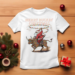 Merry Buckin Christmas T Shirt Black Santa Western Rodeo Gift TS12 White Print Your Wear