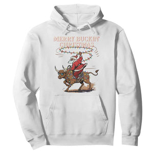 Merry Buckin Christmas Hoodie Black Santa Western Rodeo Gift TS12 White Print Your Wear