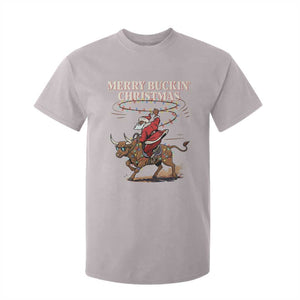 Merry Buckin Christmas T Shirt For Kid Black Santa Western Rodeo Gift TS12 Ice Gray Print Your Wear
