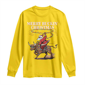 Merry Buckin Christmas Long Sleeve Shirt Black Santa Western Rodeo Gift TS12 Daisy Print Your Wear