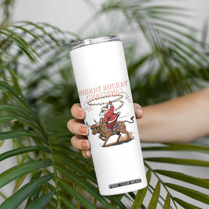 Merry Buckin Christmas Skinny Tumbler Black Santa Western Rodeo Gift TS12 Print Your Wear