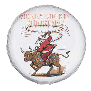 Merry Buckin Christmas Spare Tire Cover Black Santa Western Rodeo Gift TS12 Print Your Wear