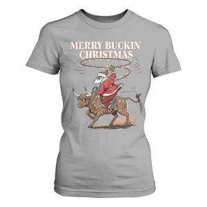 Merry Buckin Christmas T Shirt For Women Black Santa Western Rodeo Gift TS12 Sport Gray Print Your Wear