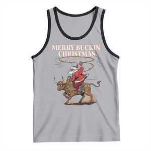 Merry Buckin Christmas Tank Top Black Santa Western Rodeo Gift TS12 Athletic Heather Black Print Your Wear