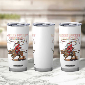Merry Buckin Christmas Tumbler Cup Black Santa Western Rodeo Gift TS12 Print Your Wear