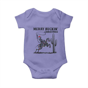 Merry Buckin Christmas Baby Onesie Funny Skeleton Santa Horse Rider TS12 Violet Print Your Wear