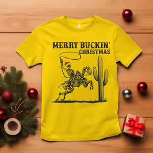 Merry Buckin Christmas T Shirt Funny Skeleton Santa Horse Rider TS12 Daisy Print Your Wear