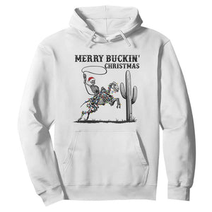 Merry Buckin Christmas Hoodie Funny Skeleton Santa Horse Rider TS12 White Print Your Wear