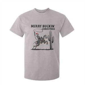 Merry Buckin Christmas T Shirt For Kid Funny Skeleton Santa Horse Rider TS12 Ice Gray Print Your Wear