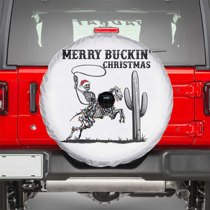 Merry Buckin Christmas Spare Tire Cover Funny Skeleton Santa Horse Rider TS12 White Print Your Wear