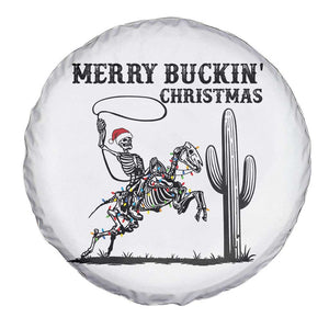 Merry Buckin Christmas Spare Tire Cover Funny Skeleton Santa Horse Rider TS12 Print Your Wear