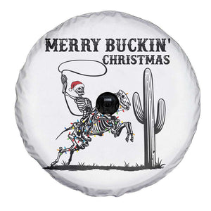 Merry Buckin Christmas Spare Tire Cover Funny Skeleton Santa Horse Rider TS12 Print Your Wear