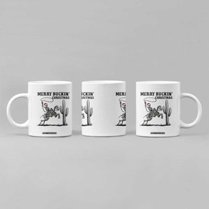 Merry Buckin Christmas Coffee Mug Funny Skeleton Santa Horse Rider TS12 Print Your Wear