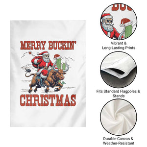 Western Black Santa Merry Buckin Christmas Garden Flag Funny Rodeo TS12 Print Your Wear