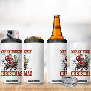 Western Black Santa Merry Buckin Christmas 4 in 1 Can Cooler Tumbler Funny Rodeo TS12 Print Your Wear