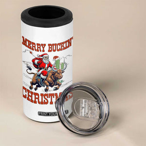 Western Black Santa Merry Buckin Christmas 4 in 1 Can Cooler Tumbler Funny Rodeo TS12 Print Your Wear
