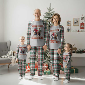 Western Black Santa Merry Buckin Christmas Plaid Pajama Set Funny Rodeo TS12 Christmas Plaid Print Your Wear