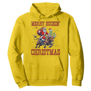 Western Black Santa Merry Buckin Christmas Hoodie Funny Rodeo TS12 Daisy Print Your Wear