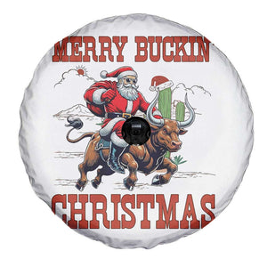 Western Black Santa Merry Buckin Christmas Spare Tire Cover Funny Rodeo TS12 Print Your Wear