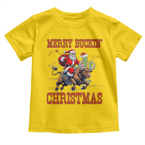 Western Black Santa Merry Buckin Christmas Toddler T Shirt Funny Rodeo TS12 Daisy Print Your Wear