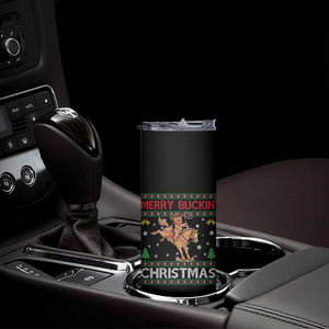 Funny Gingerbread Man Horse Rider Skinny Tumbler Merry Buckin Christmas Gift TS12 Print Your Wear